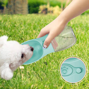 Wasserflasche mit integrierter Schssel und OneTouchLock - 60 Geschenke für Hunde und Hundenarren