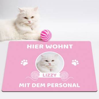 Witzige Fumatte Katze mit Personal - Personalisierte Geschenke für Deine Liebsten