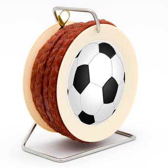 35 Meter Wurst auf einer Fuball Kabeltrommel - Originelle Geschenke für erwachsene Fußballer und Fußballfans