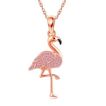 Flamingo Anhnger fr Halskette aus 925 Sterling Silber - 81 Geschenke für 13 bis 14 Jahre alte Mädchen
