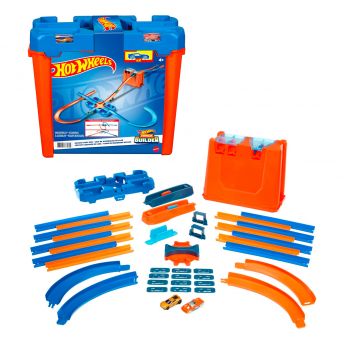 Hot Wheels Track Builder Set mit zwei Spielzeugautos - 69 Geschenke für 3 bis 4 Jahre alte Jungen