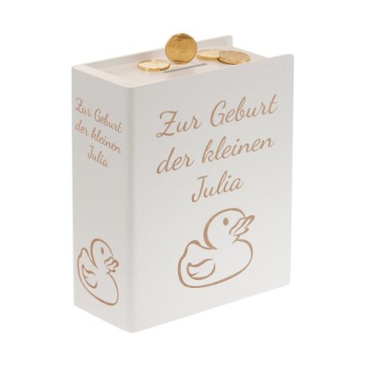 Sparbuch zur Geburt mit Namensgravur - 195 personalisierte Geschenke für Deine Liebsten