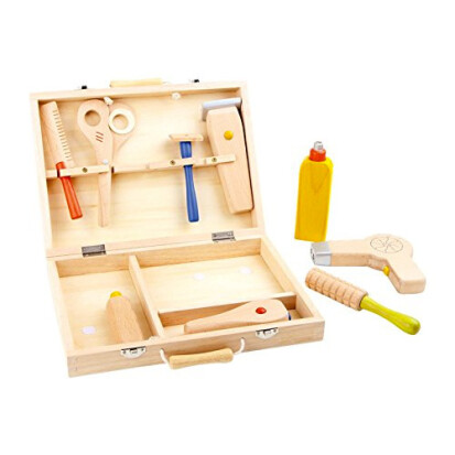 Frisierkoffer aus Holz inkl Schere Kamm Fn Rasierer  - 95 Geschenke für 3 bis 4 Jahre alte Mädchen