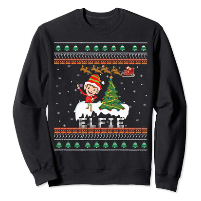 Lustiger Selfie Elfie Weihnachtspullover - 