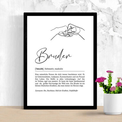 DefinitionsPoster BRUDER mit stilvoller Umschreibung - 31 coole Geschenkideen für Deinen Bruder