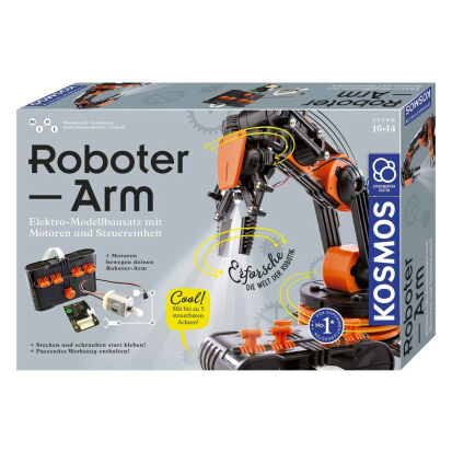 KOSMOS RoboterArm Modellbausatz mit 5 Motoren und  - 44 coole Geschenkideen für große und kleine Roboter Fans