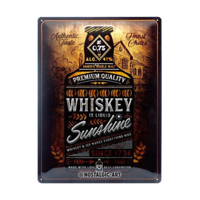 Retro Blechschild Whiskey is liquid sunshine - 41 originelle Whiskey Geschenke
