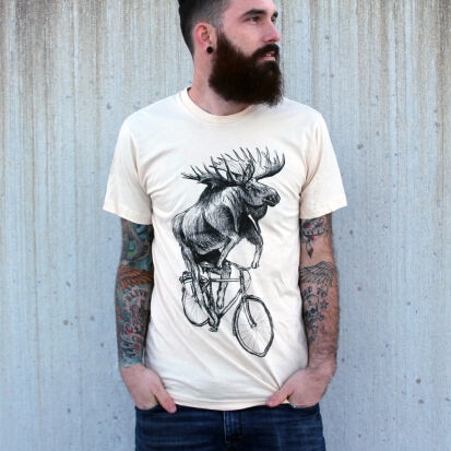 Originelles TShirt Elch auf Fahrrad - 42 coole und praktische Geschenke für Mountainbiker