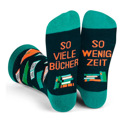 Socken fr Leseratten So viele Bcher so wenig Zeit - Bücherwürmer aufgepasst: 25 tolle Geschenke für Leseratten