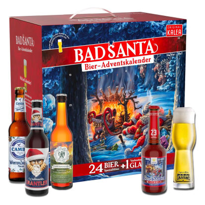 KALEA Bier Adventskalender 2023 Edition Bad Santa mit  - 31 starke Adventskalender für Männer (2023)