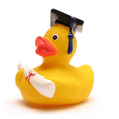 Lustige Akademiker Badeente mit Diplom - 29 inspirierende Geschenkideen zum Abitur