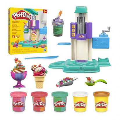 PlayDoh Bunte Regenbogen Eismaschine mit 5 Bechern Knete - 