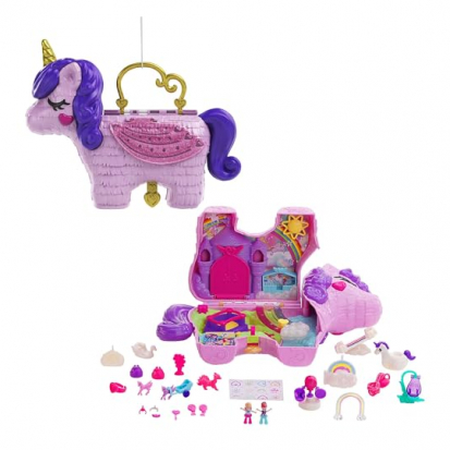 Polly Pocket Einhorn mit 25 Zubehrteilen - 