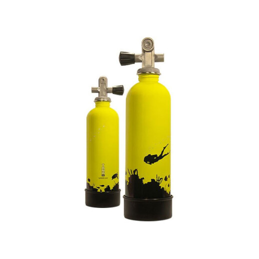 Edelstahl Trinkflasche im Look einer Druckluftflasche