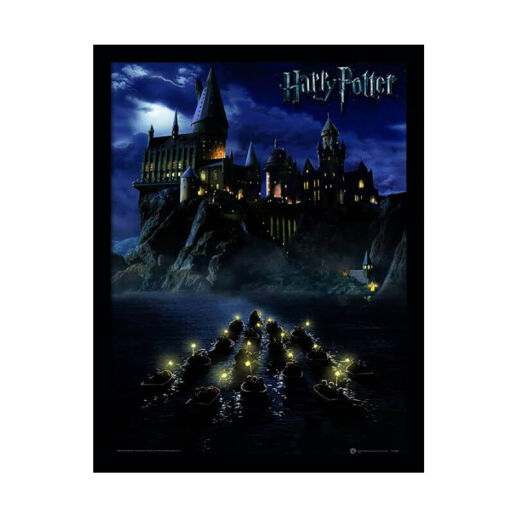 Gerahmter Hogwarts Kunstdruck, 30 x 40 cm