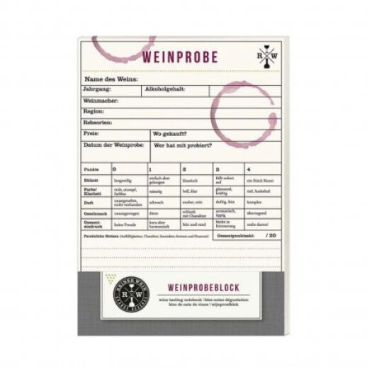 Weinprobeblock Reiner Wein