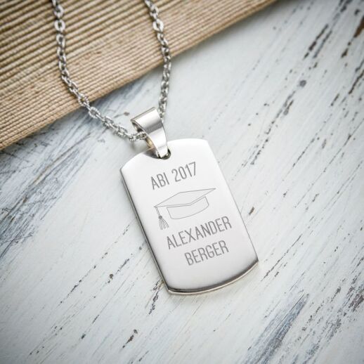Army Dog Tag Kette mit Gravur zum Abitur