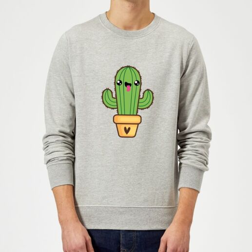 Cactus Love Pullover in grau