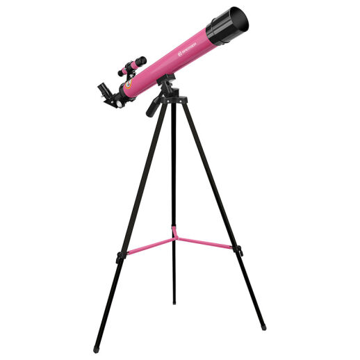 Einsteiger-Teleskop in pink mit Umkehrlinse für Naturbeobachtungen