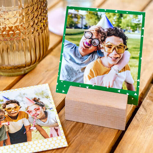 13 Fotokarten mit Holzaufsteller