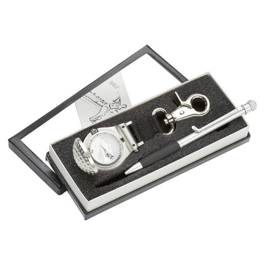 Golf Geschenk Set mit Golf Uhr und Golf Kugelschreiber