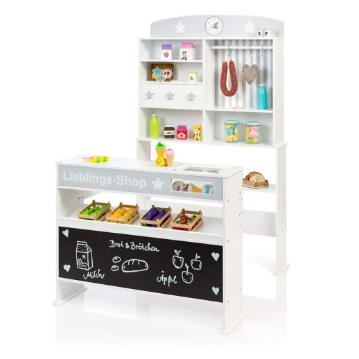Kaufmannsladen mit Eisfach, Tafel und breiter Theke