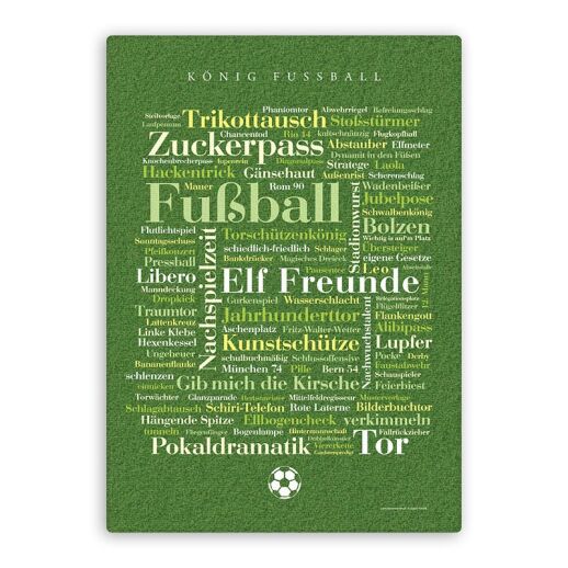 Leinwand Fußball Wörter - Keilrahmen - 50x70 cm