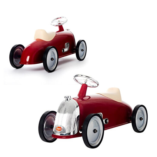 Rutschauto im Vintage-Look mit leisen Gummireifen