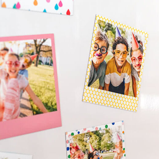 8 Foto-Magnetsticker im Retro-Stil
