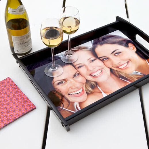 Serviertablett mit Foto und Hochglanz-Veredelung