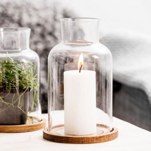 Windlicht Oval Oak klein