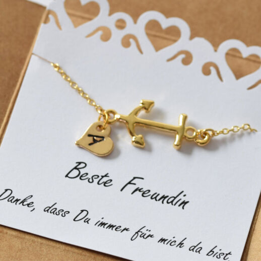 Personalisiertes Anker Armband für die beste Freundin