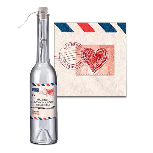 Flaschenpost Airmail mit Deiner persönlichen Nachricht