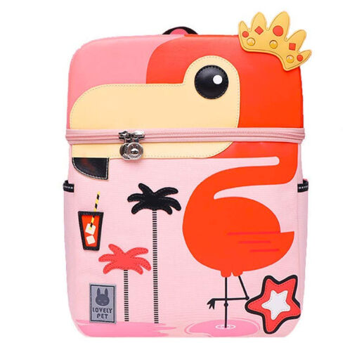 Niedlicher Kindergartenrucksack im Flamingo-Cartoon-Design