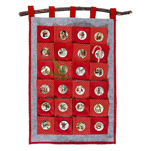 Nostalgischer Stoff-Adventskalender zum selbst Befüllen