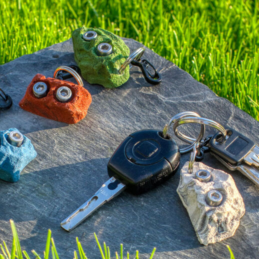 Schlüsselanhänger mit Klettergriff und Karabiner