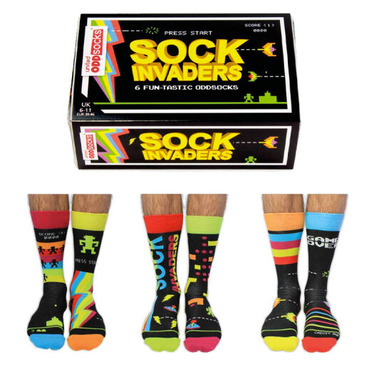 Retro Gamer Socken im 6er Set mit Geschenkverpackung