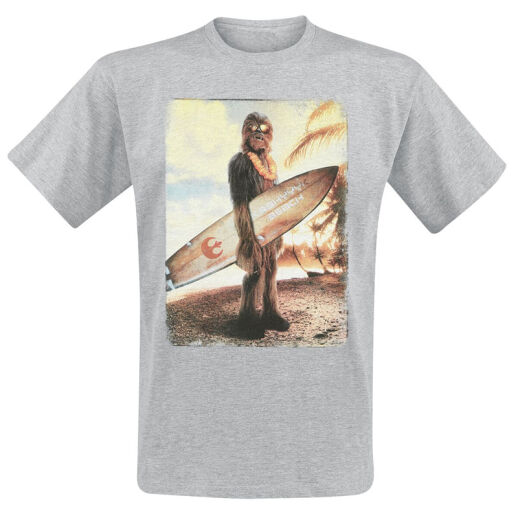 Star Wars Chewie On The Beach T-Shirt grau meliert