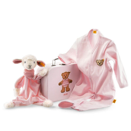 Steiff Geschenkset für Mädchen mit Body, Schmusetuch und Koffer