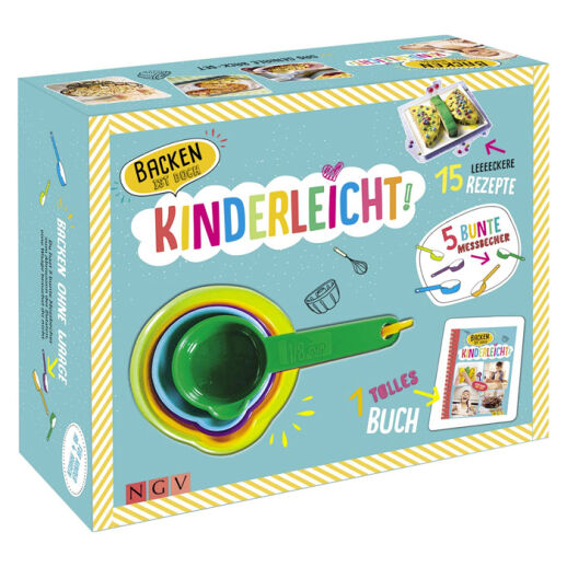 Backen ist doch kinderleicht: Das geniale Back-Set mit 1 Buch und 5 Messbechern