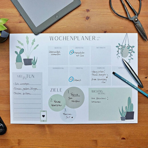 Wochenplaner Block im A3-Format - verschiedene Designs