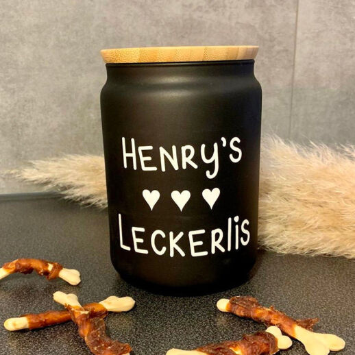 Personalisierte Leckerli-Dose für Hunde und Katzen