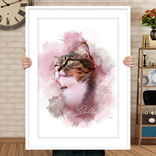 Personalisiertes Portrait von Deiner Katze