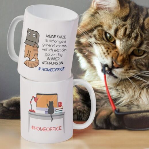 Tasse #HOMEOFFICE für Katzenfreunde