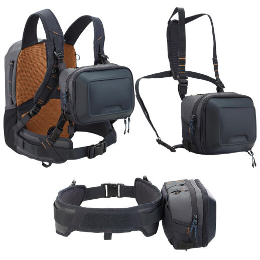 3-in-1 Angelrucksack, Brusttasche und Gürteltasche