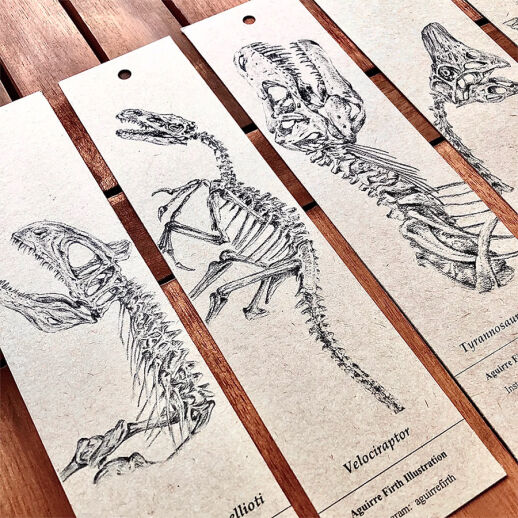 Dinosaurier Fossil Lesezeichen - verschiedene Dino Arten zur Auswahl