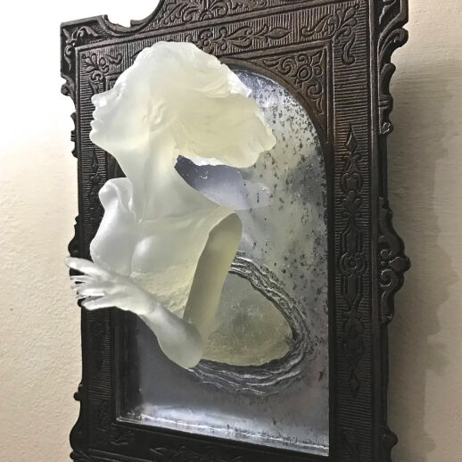 Geist im Spiegel Wanddeko - leuchtet im Dunkeln