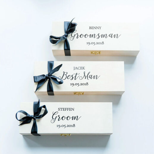 Geschenkbox aus Holz für Trauzeugen und den Best Man