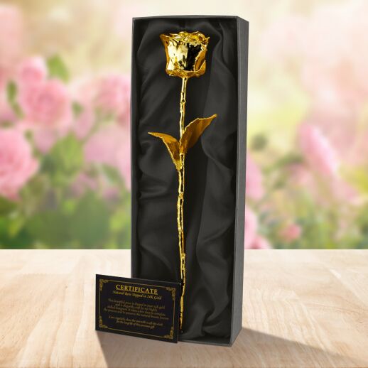 Goldene Rose mit Gravur