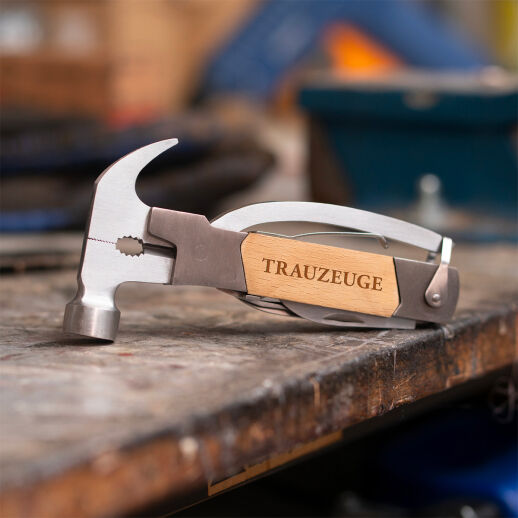 Holzhammer Multifunktionswerkzeug mit Trauzeuge Gravur